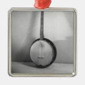 Banjo B&W Silbernes Ornament (Vorne)