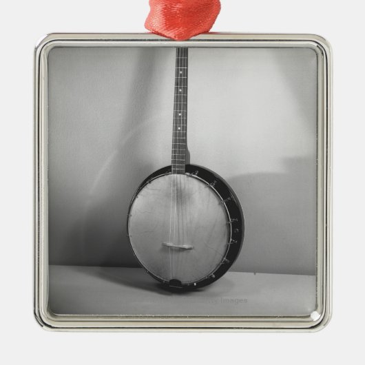 Banjo B&W Silbernes Ornament (Vorne)