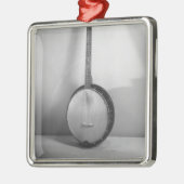 Banjo B&W Silbernes Ornament (Links)