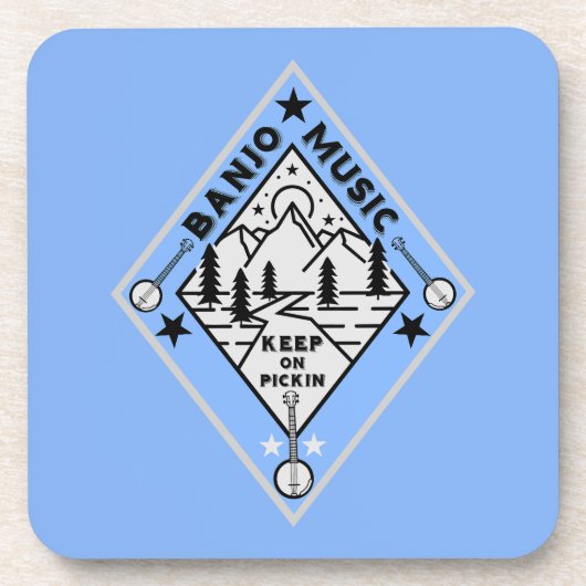 Banjo Bluegrass Musik Getränkeuntersetzer (Vorderseite)