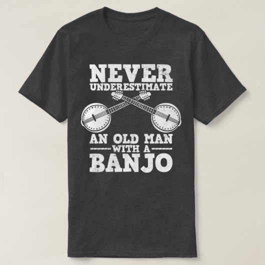 Banjo Bluegrass Old Man Banjo Player T-Shirt (Design vorne)