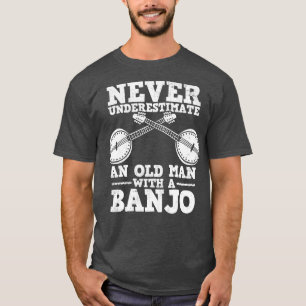 Banjo Bluegrass Old Man Banjo Player T-Shirt