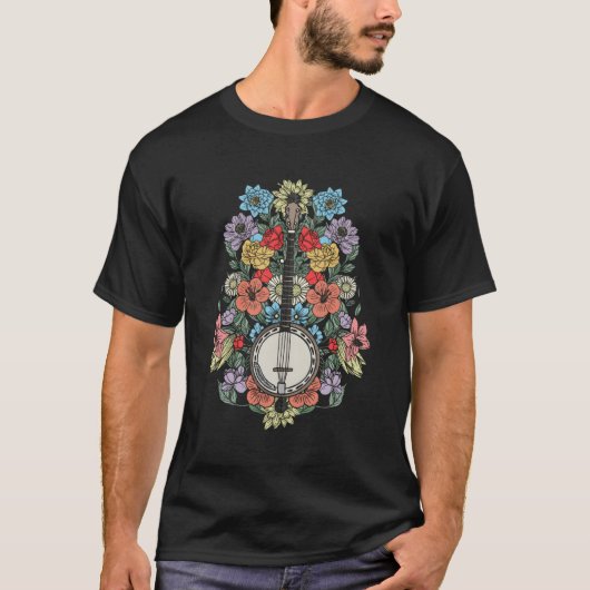 Banjo-Blume an Bluegrass T-Shirt (Vorderseite)