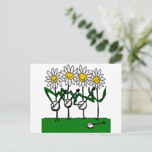 Banjo-Blume Postkarte (Stehend Vorderseite)