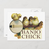Banjo Chick Postcard Postkarte (Vorne/Hinten)