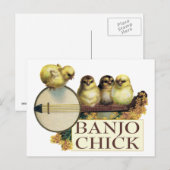 Banjo Chick Postkarte (Vorne/Hinten)