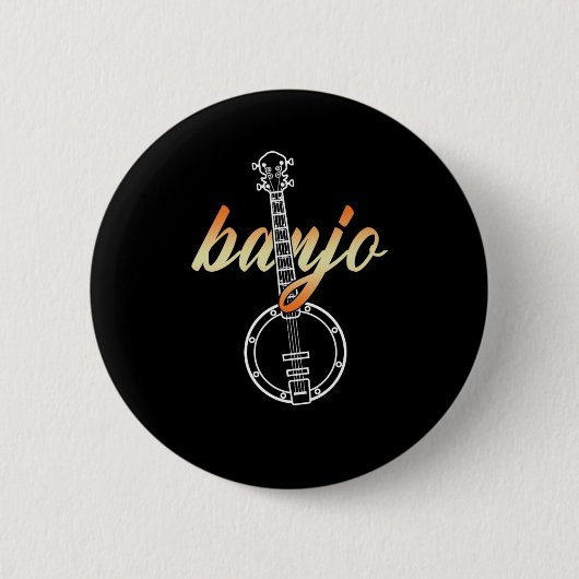 Banjo Country Music Instrument Mandolin Band Gesch Button (Vorderseite)