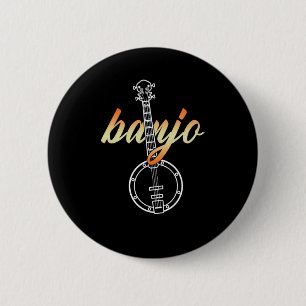 Banjo Country Music Instrument Mandolin Band Gesch Button