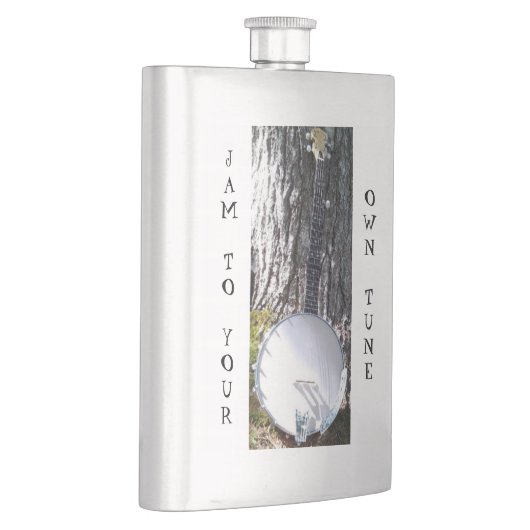 Banjo, das gegen einen Baum stillsteht Flachmann (Rechts)