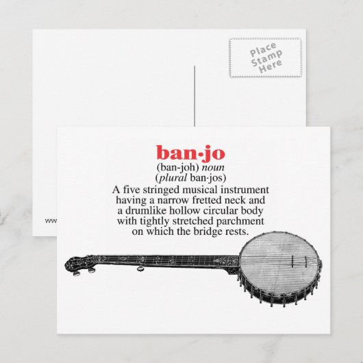 Banjo Definition Postkarte (Vorne/Hinten)