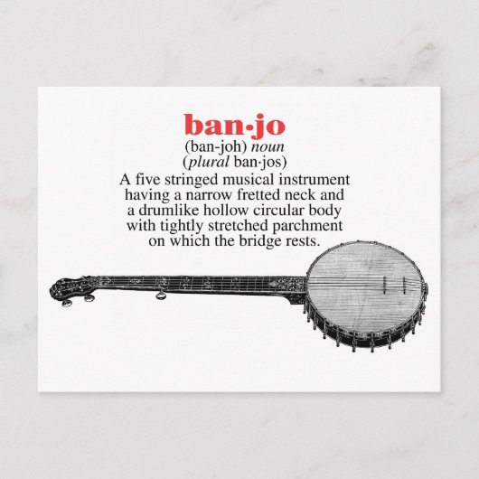Banjo Definition Postkarte (Vorderseite)