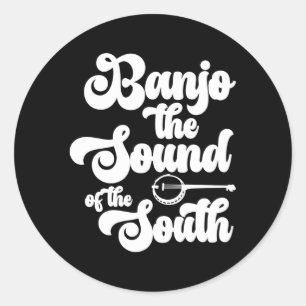 Banjo Der Sound des Süd Bluegrass Banjo Playe Runder Aufkleber