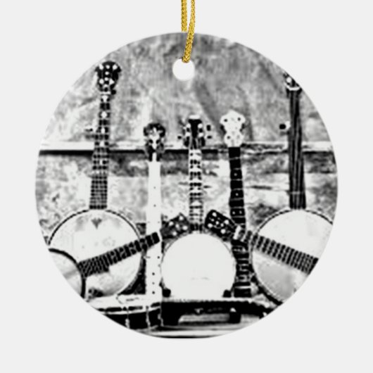 BANJO ENTHUISIAST'S CHRISTMAS ORNAMENT B/W FOTO (Vorne)