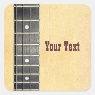 Banjo Fretboard Name Geschenk Tag Buchzeichen Quadratischer Aufkleber