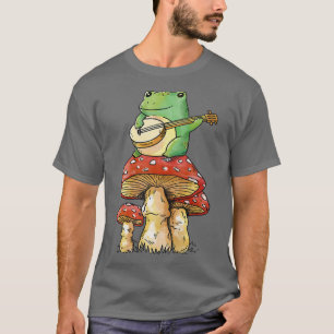 Banjo Frog Mushroom ästhetische Gitarre Goblincore T-Shirt