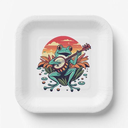 Banjo Frog Pappteller (Vorderseite)