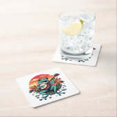 Banjo Frog Rechteckiger Pappuntersetzer (Vor Ort)