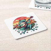 Banjo Frog Rechteckiger Pappuntersetzer (angewinkelt)