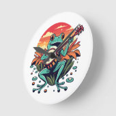 Banjo Frog Runde Wanduhr (Winkel)