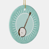 Banjo Fun Turquoise Swirl Music Keramik Ornament (Rechts)