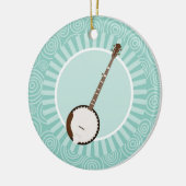 Banjo Fun Turquoise Swirl Music Keramik Ornament (Links)