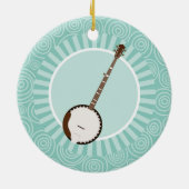 Banjo Fun Turquoise Swirl Music Keramik Ornament (Hinten)