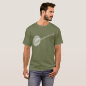 Banjo Gestalt Word Art White Text T-Shirt (Vorne ganz)