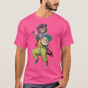 Banjo (Gitarre) Spielerkatze, Louis Wain T-Shirt