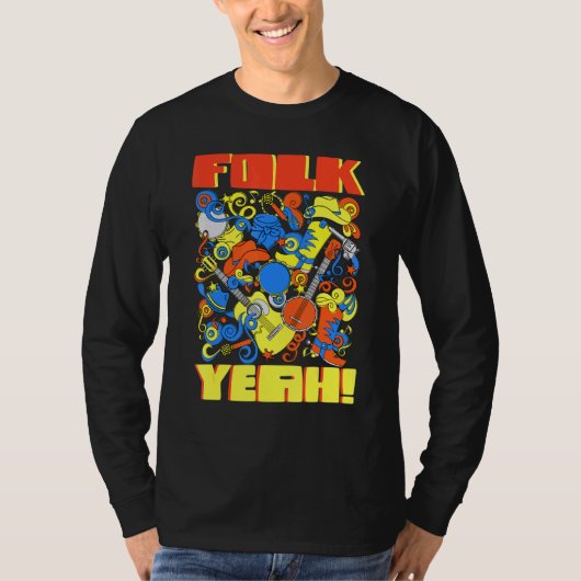 Banjo Guitar Player Folk Yeah T-Shirt (Vorderseite)