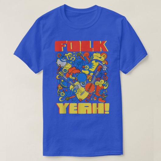 Banjo Guitar Player Folk Yeah  T-Shirt (Design vorne)