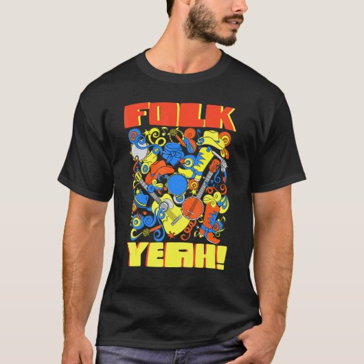 Banjo Guitar Player Folk Yeah T-Shirt (Vorderseite)