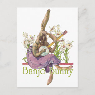 Banjo-Hasen-Postkarte Postkarte