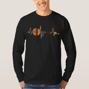 Banjo Heartbeat Bluegrass Geschenk Country Music B T-Shirt