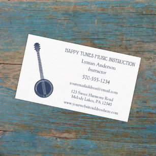 Banjo Instructor Teacher Bluegrass Musician Custom Visitenkarte