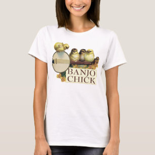 Banjo-Küken-Damen-Spaghetti-Spitze (angepasst) T-Shirt