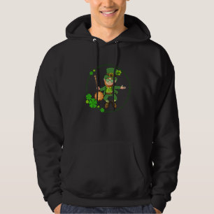 Banjo Leprechaun St Patricks Day Banjo Player Iris Hoodie