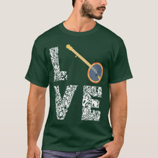 Banjo Liebe Bluegrass Country-Musik Instrument Lie T-Shirt