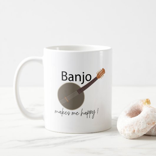 Banjo macht mich glücklich kaffeetasse (Mit Donut)
