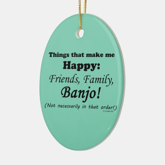 Banjo macht mich glücklich keramik ornament (Links)