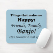 Banjo macht mich glücklich mousepad (Mit Mouse)