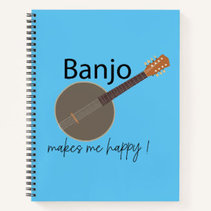 Banjo Macht Mich Glücklich Musik Notizblock