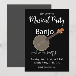 Banjo Macht Mich Glücklich Musikparty Einladung