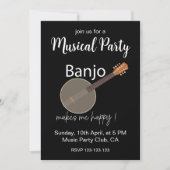 Banjo macht mich glücklich über musikalisches Part Einladung (Vorderseite)