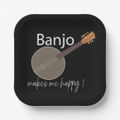 Banjo macht mich glücklich über musikalisches Part Pappteller (Vorderseite)