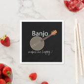 Banjo macht mich glücklich über musikalisches Part Serviette (Beispiel)