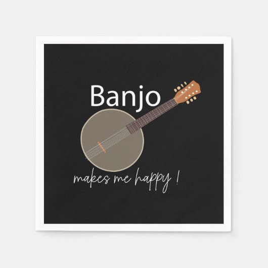 Banjo macht mich glücklich über musikalisches Part Serviette (Vorderseite)