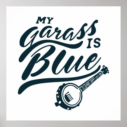 Banjo Mein Glas ist blau Poster (Vorne)