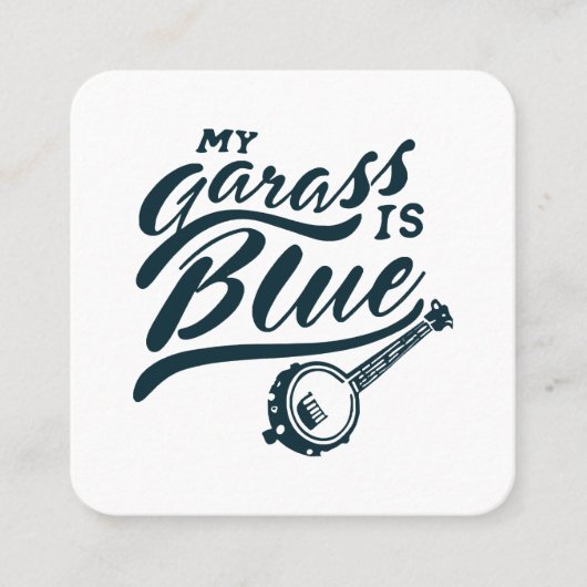 Banjo Mein Glas ist blau Quadratische Visitenkarte (Vorderseite)