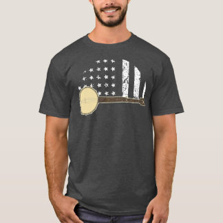 Banjo mit amerikanischer Flagge T-Shirt