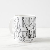 Banjo mit Banjos-Illustrationskunst Kaffeetasse (Vorderseite Links)